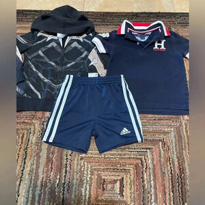 Set Of 3 Toddler 2-3t Hoodie Shorts T-shirts  Marvel Adidas Hilfiger
